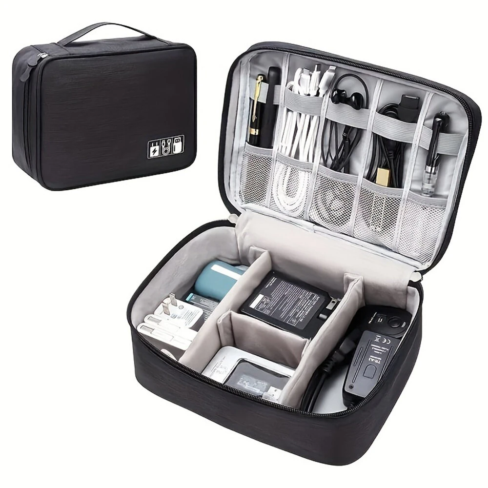 Electronic Storage Bag Data Cable Travel Charging Treasure Headphone Organizer Cosmetics Compartment Storage Digital Handbags (image for) Electronic Storage Bag Data Cable Travel Charging Treasure Headphone Organizer Cosmetics Compartment Storage Digital Handbags